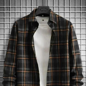 Brown Mens Plaid Shirt